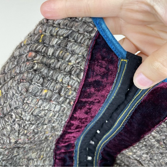 Cesar Arellanes Corset Blouse Top Gray Blue Pink Velvet Women Size Large - Picture 6 of 7